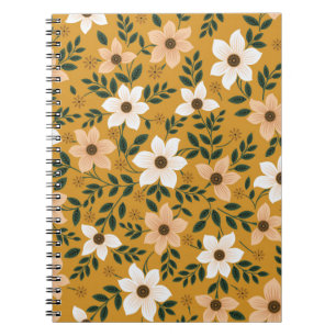 Carnet motif de fleurs traditionnel transparent