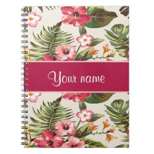 Carnet Motif de fleurs tropical de ketmie
