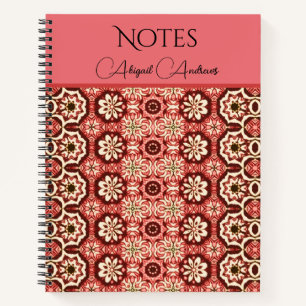Carnet Motif de fleurs vintage rose miroir