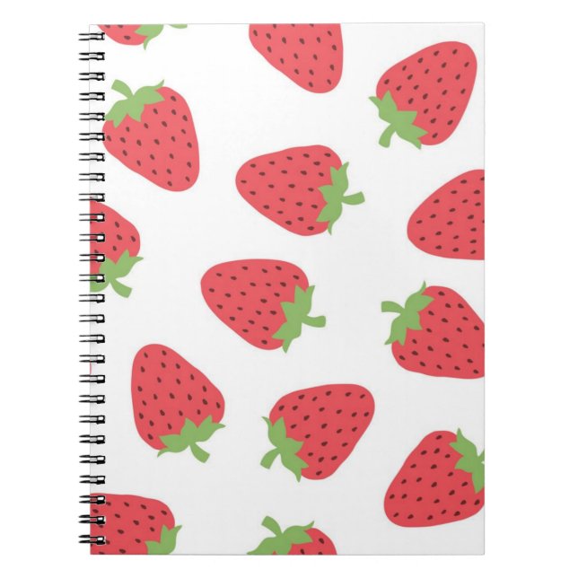 Carnet Motif de fraises (Devant)