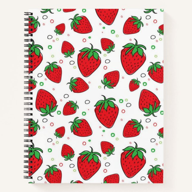 Carnet Motif de fraises (Devant)