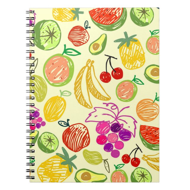 Carnet Motif de fruits (Devant)