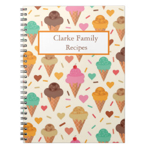 Carnet Motif de glace personnalisé  recettes de famille 