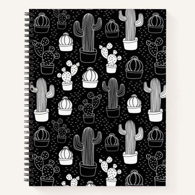 Carnet Motif de gribouillis noir et blanc (Devant)