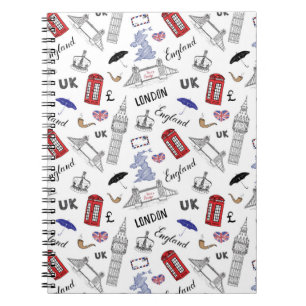 Carnet Motif de griffonnages de ville de Londres