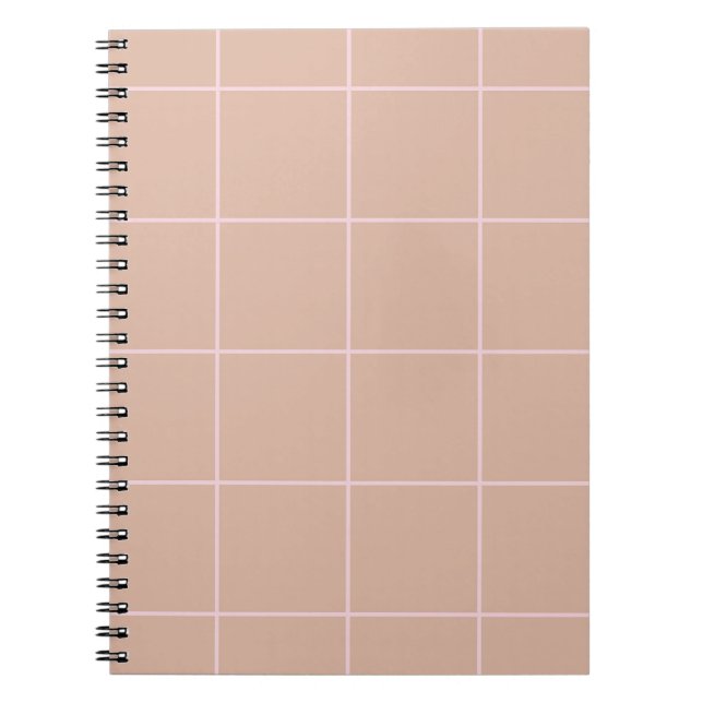 Carnet Motif de grille en beige chaud et vérification min (Devant)