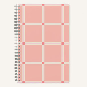 Carnet Motif de grille rose pâle avec accent de corail