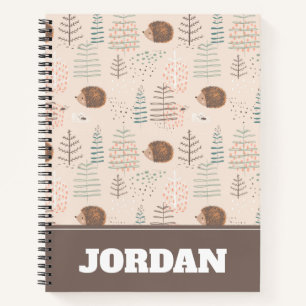 Carnet Motif de hérisson de bois mignon