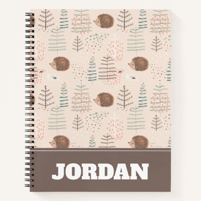 Carnet Motif de hérisson de bois mignon (Devant)