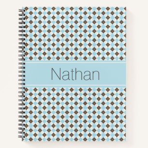 Carnet Motif de Jacquard personnalisé bleu et Brown
