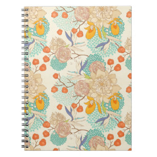 Carnet Motif de jardin fleuri coloré