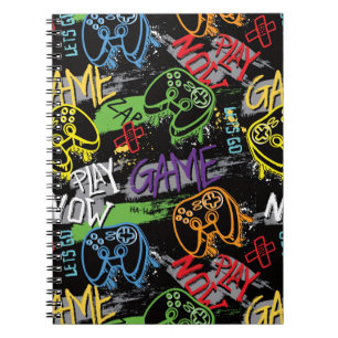 Carnet Motif de jeu graffiti néon