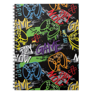 Carnet Motif de jeu graffiti néon