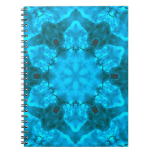 Carnet Motif de kaléidoscope bleu glace givrée