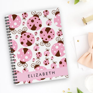 Carnet Motif De Ladybugs, Ladybugs Rose, Votre Nom