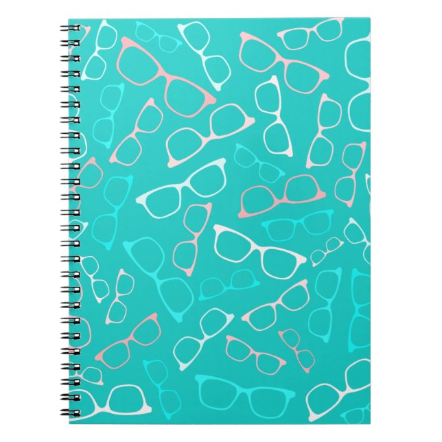 Carnet Motif de lunettes sur Aqua (Devant)