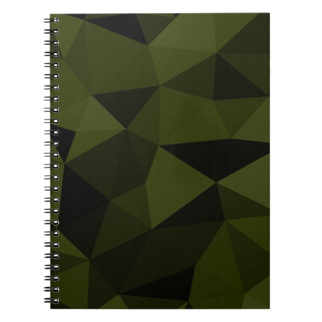 Carnet Motif de maillage géométrique noir foncé de l'armé (Devant)