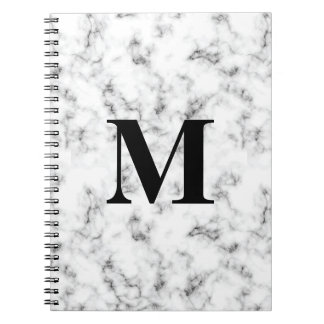 Carnet Motif de Marbre blanc monogramme