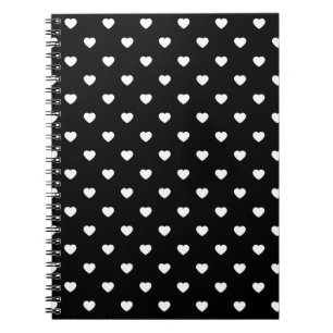 Carnet Motif de Mini Coeurs noir et blanc