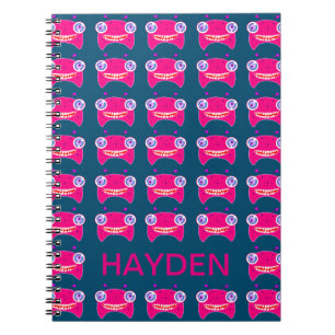 Carnet Motif de monstres aliens roses mignons personnalis