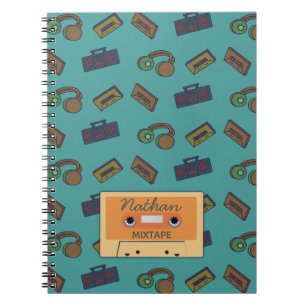 Carnet Motif de musique rétro - Mixbande personnalisée