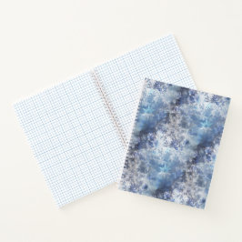 Carnet Motif de Noël bleu texturé de glace et de neige