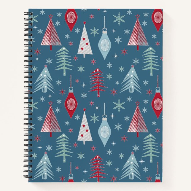 Carnet Motif de Noël d'hiver. (Devant)