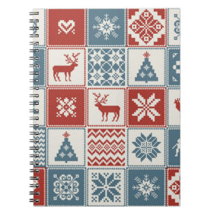 Carnet Motif de Noël en patchwork. Traditionel