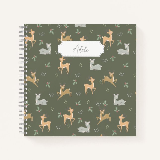 Carnet Motif de Noël personnalisable (Devant)