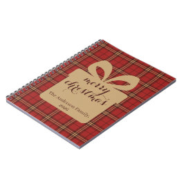 Carnet Motif de Noël Rouge Plaid -