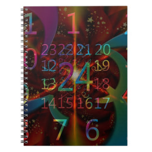 Carnet Motif de nombres psychadéliques, design envoûtant