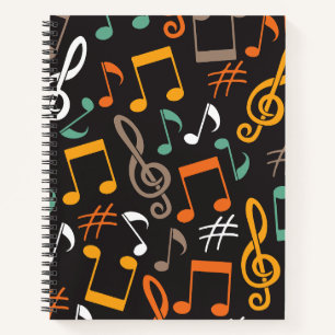 Carnet motif de note de musique