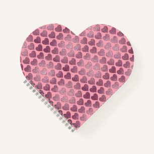 Carnet Motif de Parties scintillant de coeur