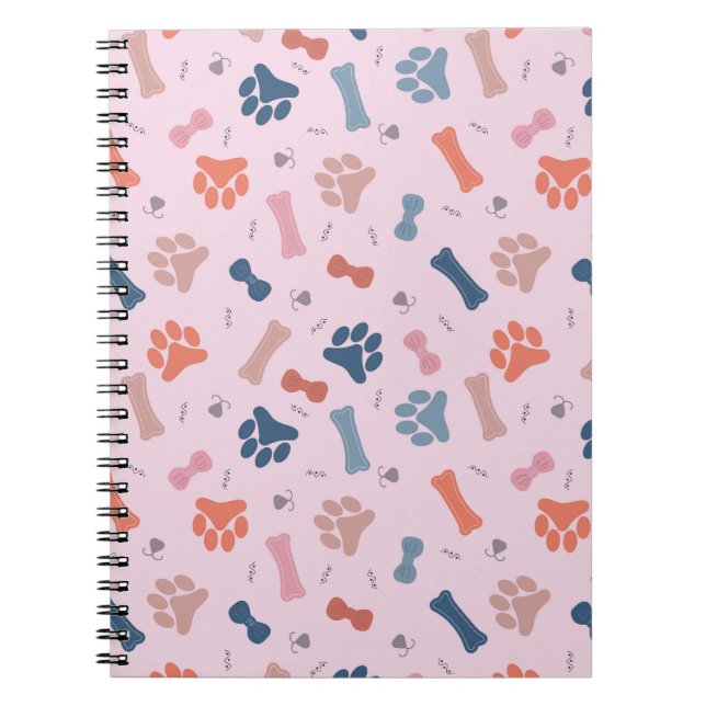 Carnet motif de pattes de chien (Devant)