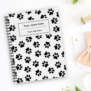 Carnet Motif de pattes, pattes de chien, pattes de chat,