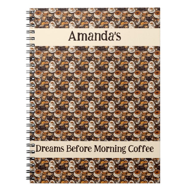 Carnet Motif de peinture à l'huile de café Cappuccino Per (Devant)