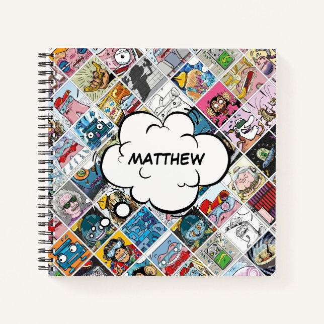 Carnet Motif de personnages de bande dessinée Nom de bull (Devant)