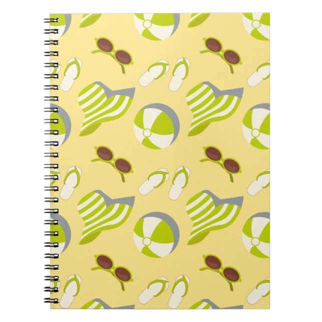Carnet Motif de plage avec lunettes de soleil et casquett (Devant)