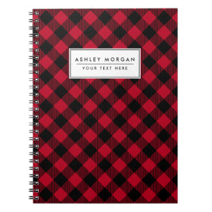 Carnet Motif de plaid de Buffalo de contrôle de rouge et