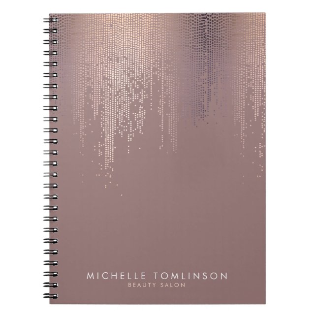 Carnet Motif de pluie Luxe Rose Gold Confetti (Devant)