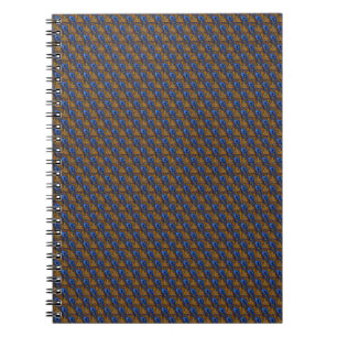Carnet Motif de plumes de paon bleu et orange de minuit