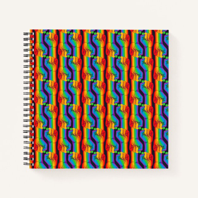 Carnet Motif de poing arc-en-ciel (Devant)