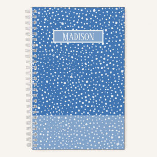 Carnet Motif de point de boue peint en bleu clair personn