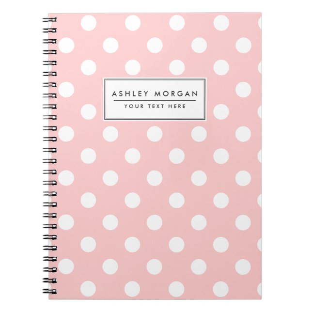 Carnet Motif de point rose et blanc de polka (Devant)