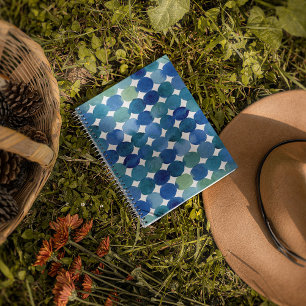 Carnet Motif de points - bleu et vert