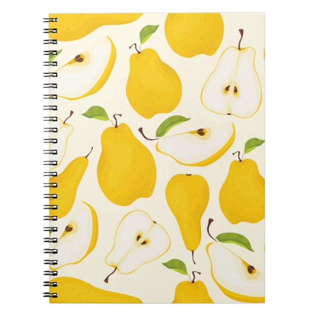 Carnet Motif de poire sans couture. Poires différentes fr (Devant)