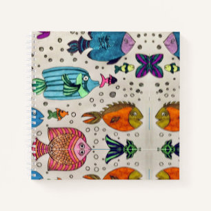 Carnet Motif de poissons tropicaux colorés