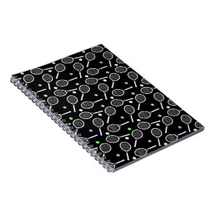 Carnet Motif de raquette de tennis noir