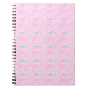 Carnet Motif de raquette de tennis Pastel Pink