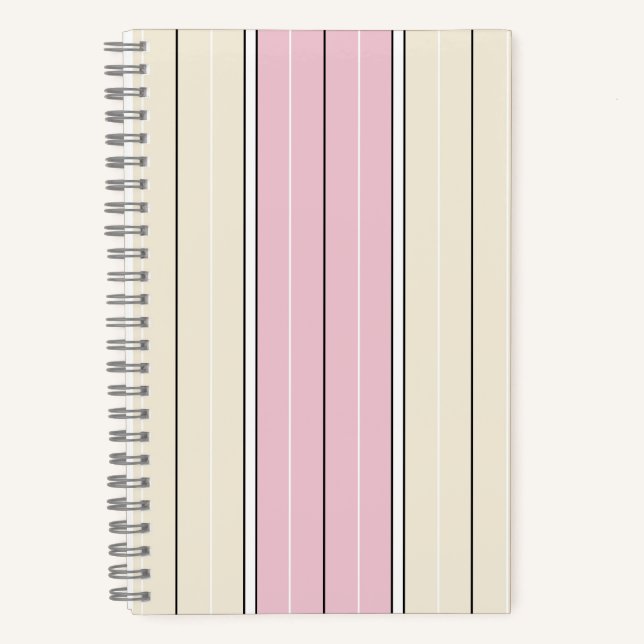 Carnet Motif de rayure verticale à couleur douce Design (Recto)